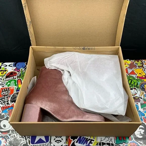 Free People Velvet Cecile Rose Ankle Boots Various Sizes - Picture 11 of 12